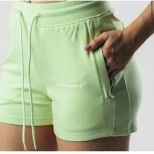 NWT ALPHALETE WOMEN’S CORE SHORTS LIME GREEN MEDIUM